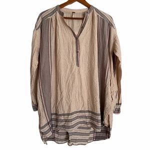 Free People Boho Tunic Cream Gold w/ Pockets